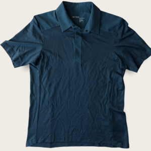 Arc’Teryx Teal Blue Athletic Short Sleeve Polo T-shirt Size Small